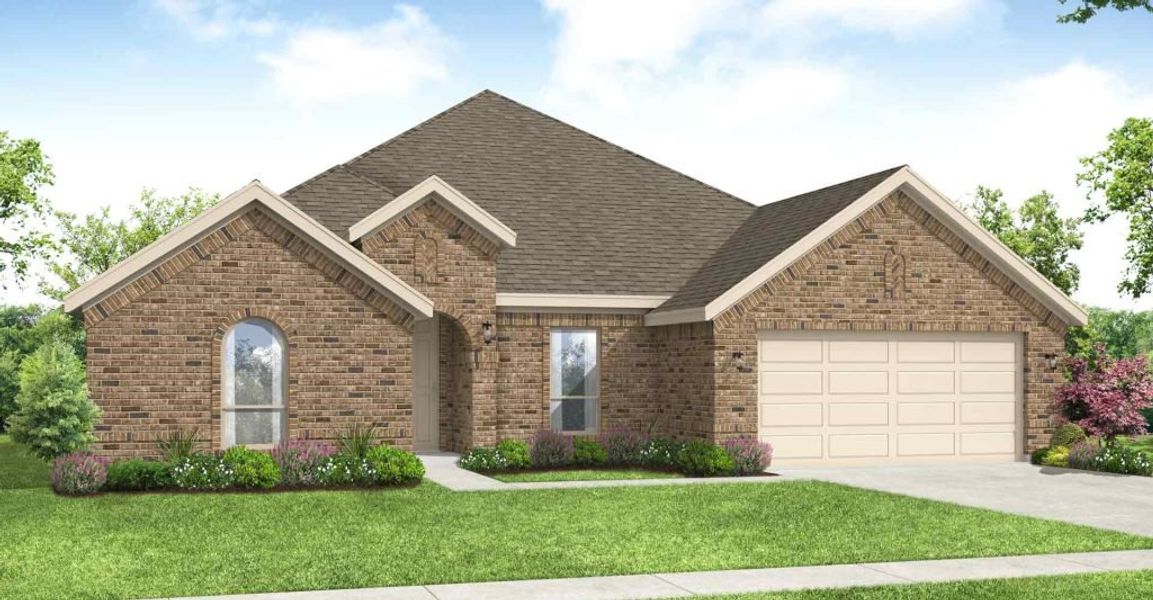 Front exterior of a new home in Still Water Lake, Godley, TX, highlighting curb appeal (Image 1). Front exterior of a new home in Still Water Lake, Godley, TX, highlighting curb appeal (Image 1).