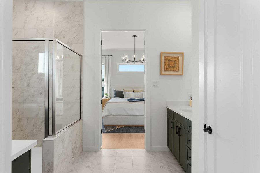 Furnished interior view inside a new home in The Grove at Blackhawk, Pflugerville (Image 9). Furnished interior view inside a new home in The Grove at Blackhawk, Pflugerville (Image 9).