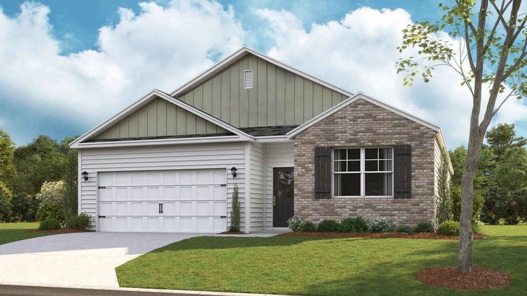 Front exterior of a new home in Beechwood Meadows, Johnson City, TN, highlighting curb appeal (Image 1).