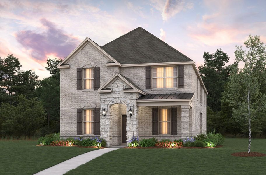 Representative exterior photo of a completed home built from the Whitney by Beazer Homes in Wildflower Ranch, Northlake, TX (Image 2). Representative exterior photo of a completed home built from the Whitney by Beazer Homes in Wildflower Ranch, Northlake, TX (Image 2).