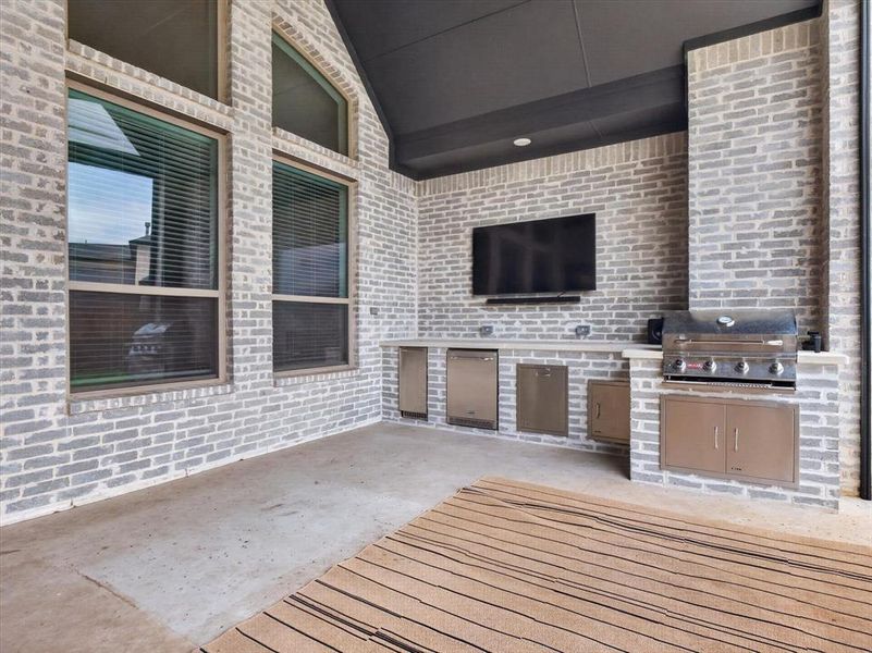 Exterior details and patio area of a home in Light Farms Graham/Reagan, Celina (Image 22). Exterior details and patio area of a home in Light Farms Graham/Reagan, Celina (Image 22).