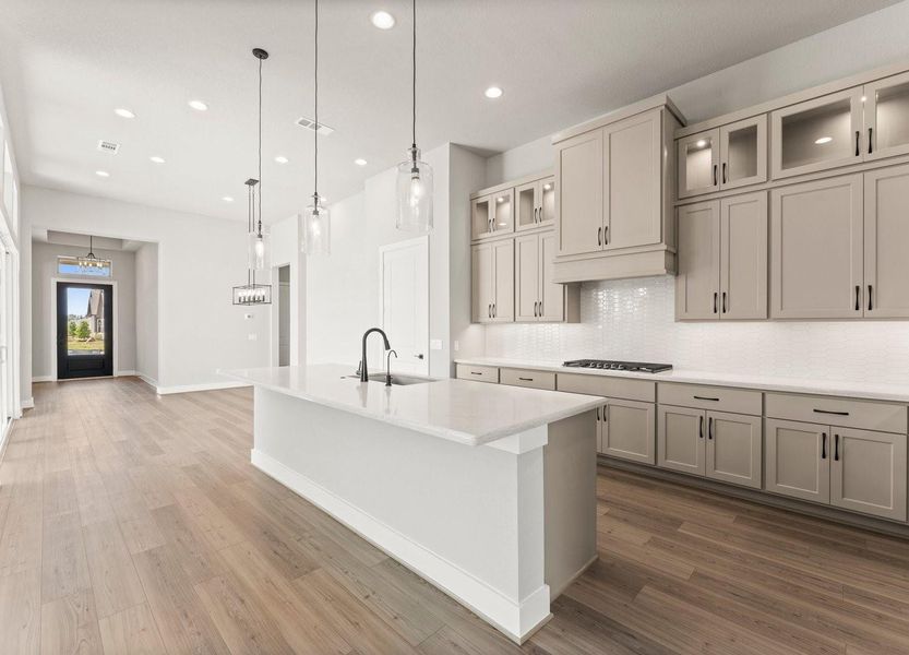 Sitting Space for Stools at the Kitchen Island with Pendants Sitting Space for Stools at the Kitchen Island with Pendants