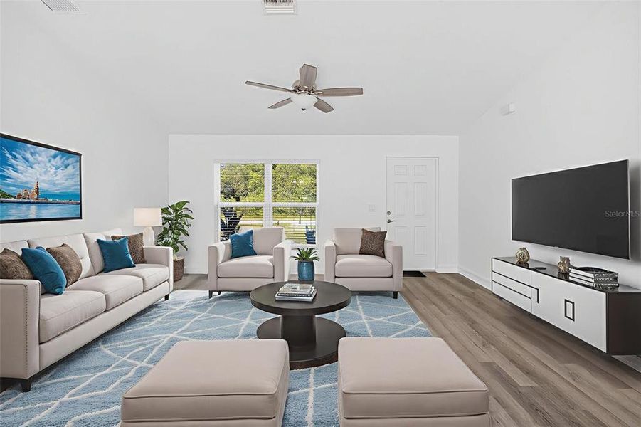 Furnished interior view inside a new home in , Cape Coral (Image 2). Furnished interior view inside a new home in , Cape Coral (Image 2).