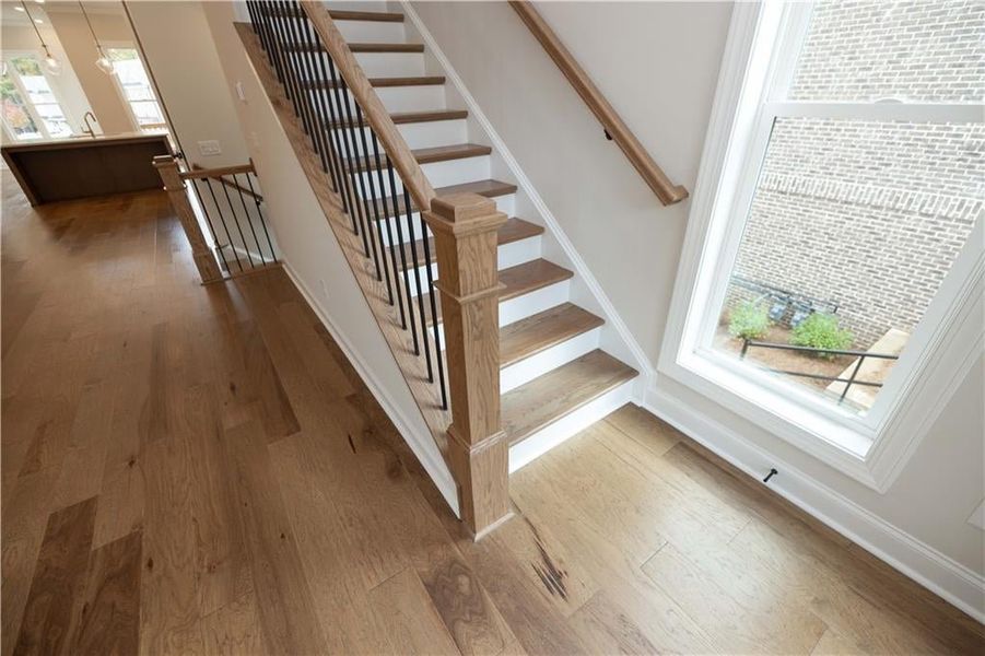 Stairway with wood-type flooring