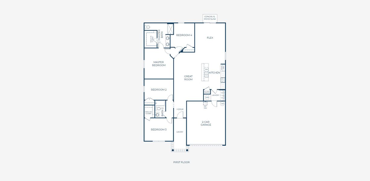 2D floor plan layout of this home in Oakstone Farms, Leesburg, FL (Image 5).