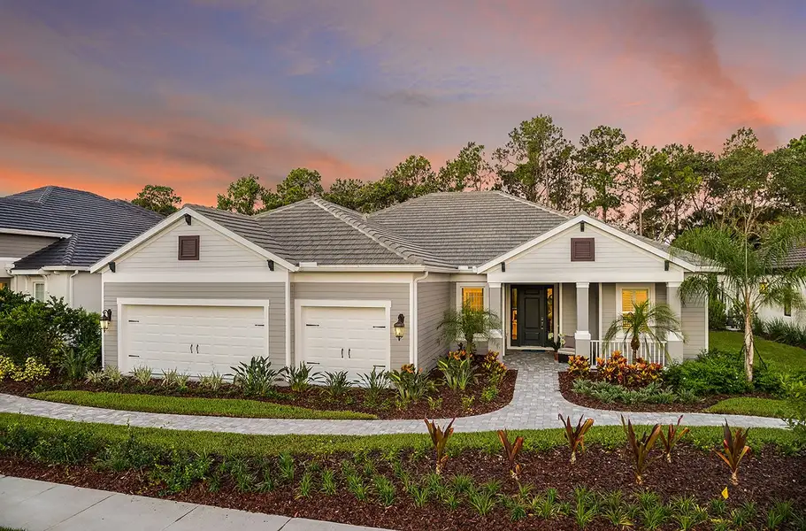 Representative exterior photo of a completed home built from the Captiva by Neal Communities in Grand Palm, Venice, FL (Image 1). Representative exterior photo of a completed home built from the Captiva by Neal Communities in Grand Palm, Venice, FL (Image 1).