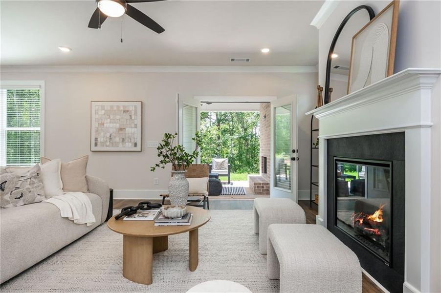 Furnished interior view inside a new home in , Flowery Branch (Image 19). Furnished interior view inside a new home in , Flowery Branch (Image 19).