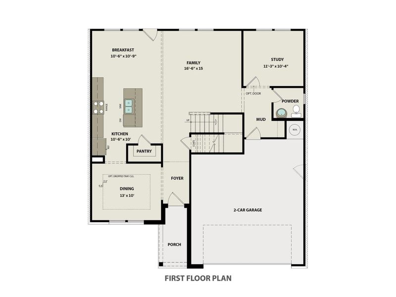2D floor plan layout for the The Willow C by Davidson Homes LLC in Woods Crossing, Gallatin, TN (Image 5).