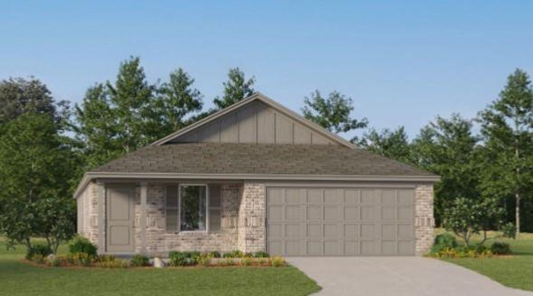 Front exterior of a new home in Sunterra, Katy, TX, highlighting curb appeal (Image 1). Front exterior of a new home in Sunterra, Katy, TX, highlighting curb appeal (Image 1).