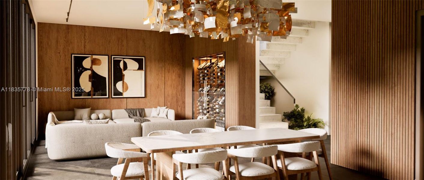 Furnished interior view inside a new home in , Miami Beach (Image 8). Furnished interior view inside a new home in , Miami Beach (Image 8).