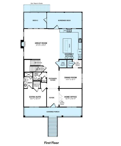 2D floor plan layout of this home in Liberty Hill Farm, Mount Pleasant, SC (Image 3).