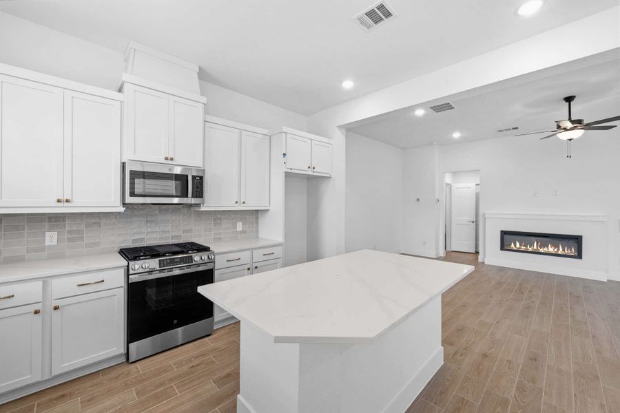 Furnished interior view inside a new home in Bridgeland, Cypress (Image 6). Furnished interior view inside a new home in Bridgeland, Cypress (Image 6).
