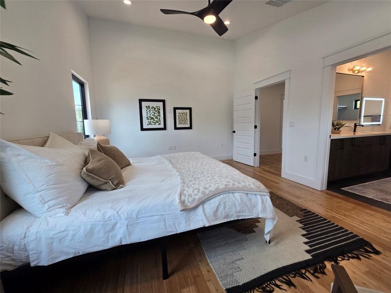 Set up the living space as you wish - lots of space for dining, living, or play areas. Lots of windows throughout, uppers for light and privacy from neighbors, and huge windows to your back yard.