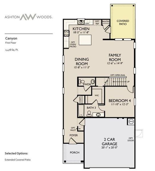 2D floor plan layout of this home in Cannon Ranch, Dripping Springs, TX (Image 3).