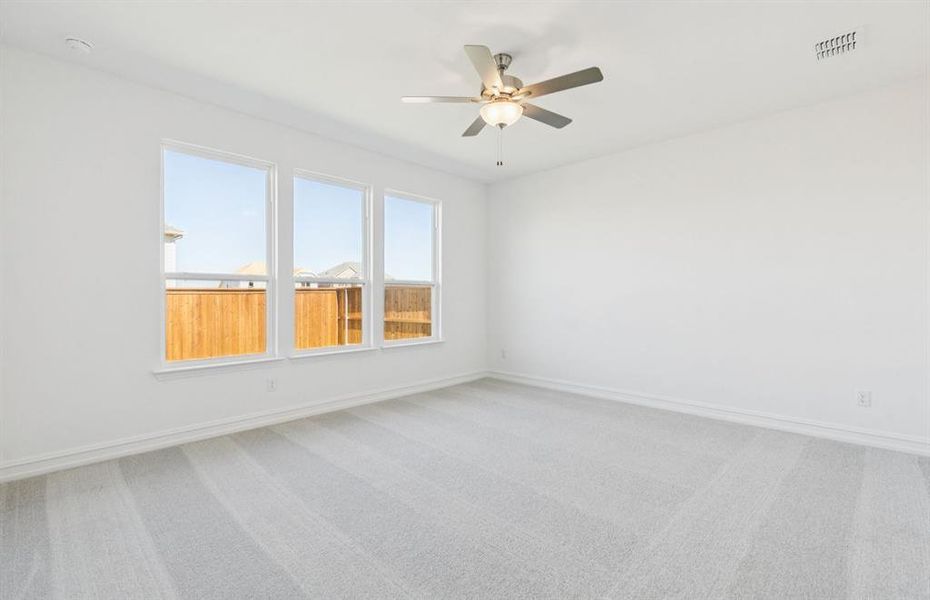 Elegant owner's suite with large windows Elegant owner's suite with large windows