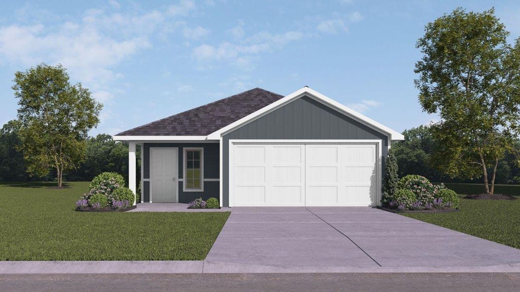 Representative exterior photo of a completed home built from the Caroline by D.R. Horton in Cornerstone, Rockdale, TX (Image 19). Representative exterior photo of a completed home built from the Caroline by D.R. Horton in Cornerstone, Rockdale, TX (Image 19).