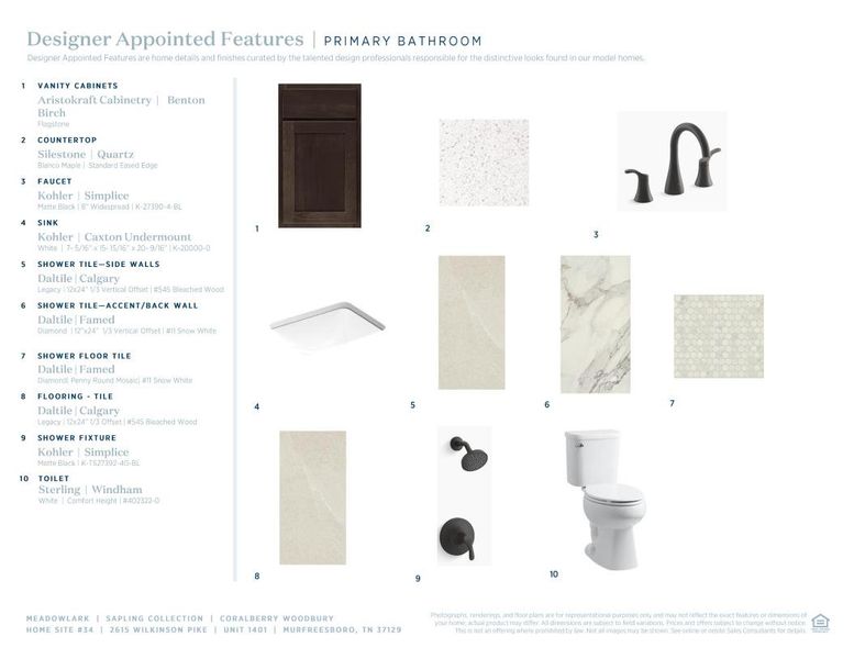 Sample of building materials used in homes in Meadowlark, Murfreesboro (Image 10).