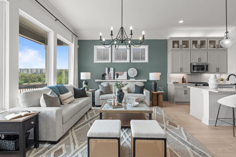 Furnished interior view inside a new home in Centero at Stone Oak, San Antonio (Image 21).