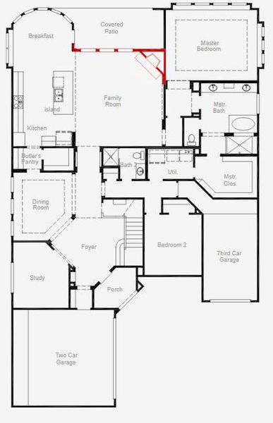 2D floor plan layout of this home in Painted Tree, McKinney, TX (Image 3). 2D floor plan layout of this home in Painted Tree, McKinney, TX (Image 3).