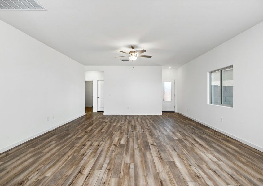 Enjoy time with family and friends in this spacious, open family room.