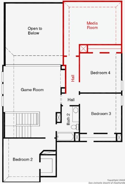 2D floor plan layout of this home in Stillwater Ranch, San Antonio, TX (Image 2). 2D floor plan layout of this home in Stillwater Ranch, San Antonio, TX (Image 2).