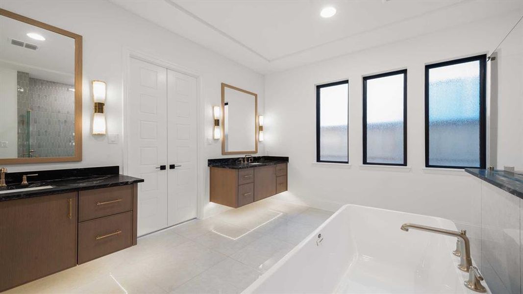 Furnished interior view inside a new home in Fields 50', Frisco (Image 8).