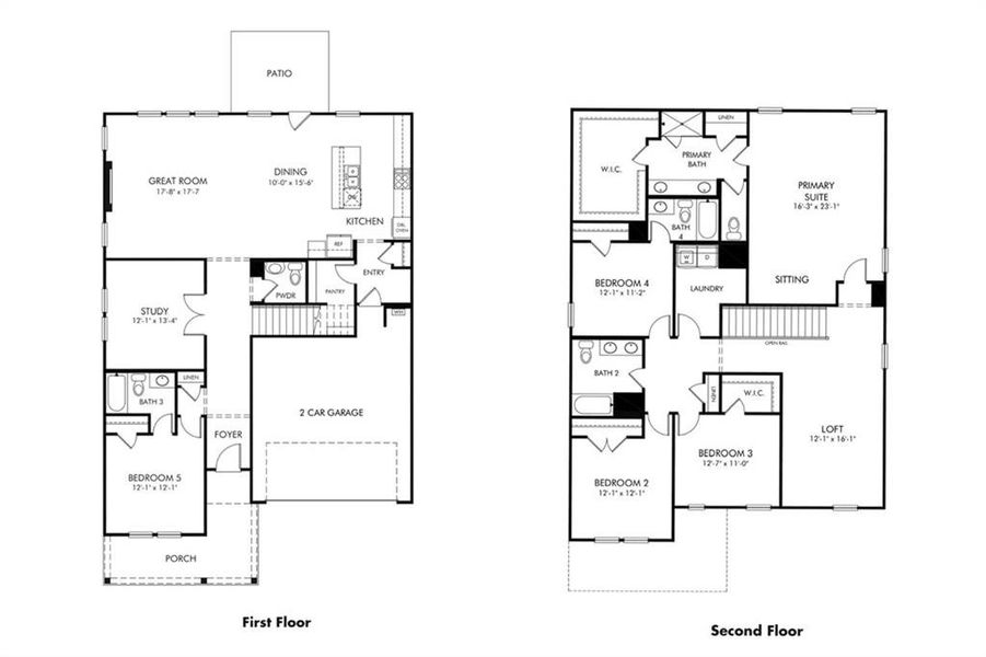 2D floor plan layout of this home in Vines at Mill Creek - Estate Series, Braselton, GA (Image 4). 2D floor plan layout of this home in Vines at Mill Creek - Estate Series, Braselton, GA (Image 4).