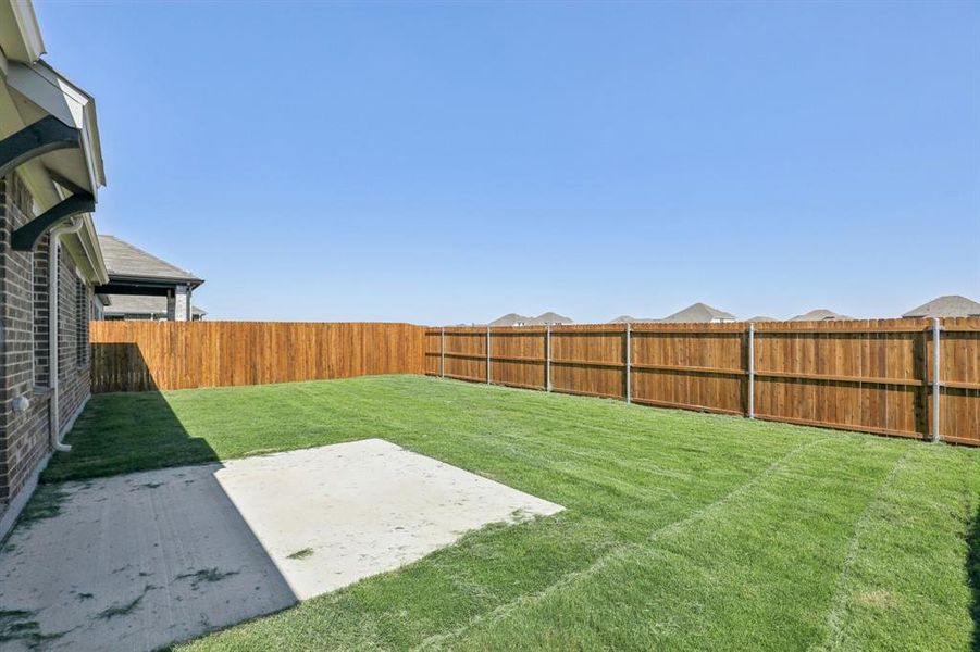Exterior details and patio area of a home in Stonehaven, Seagoville (Image 21). Exterior details and patio area of a home in Stonehaven, Seagoville (Image 21).
