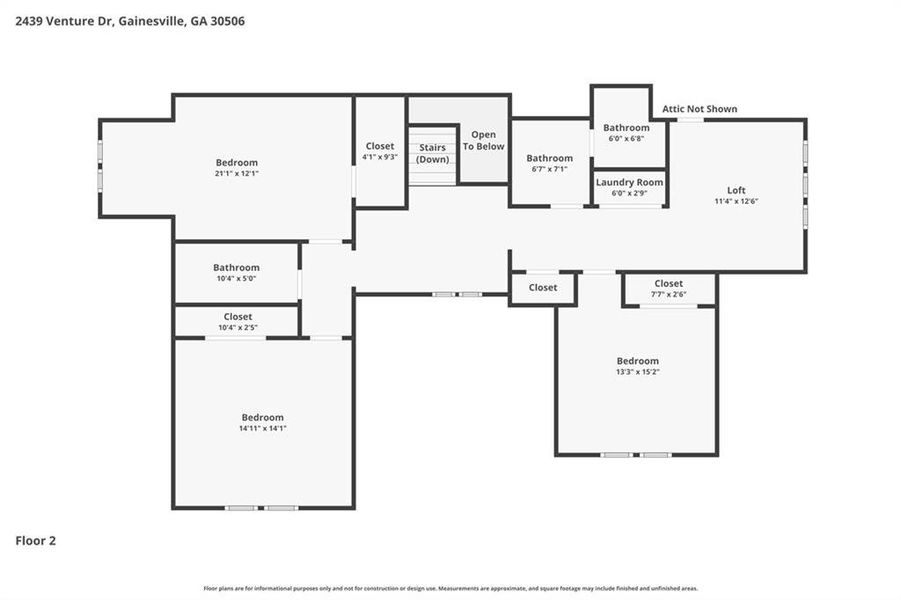2D floor plan layout of this home in , Gainesville, GA (Image 6).