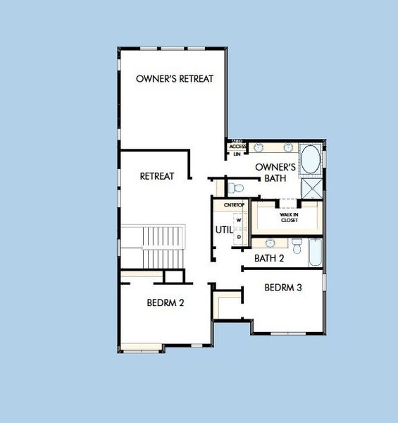 2D floor plan layout for the The Kalooga by David Weekley Homes in Painted Prairie Legacy, Aurora, CO (Image 3).