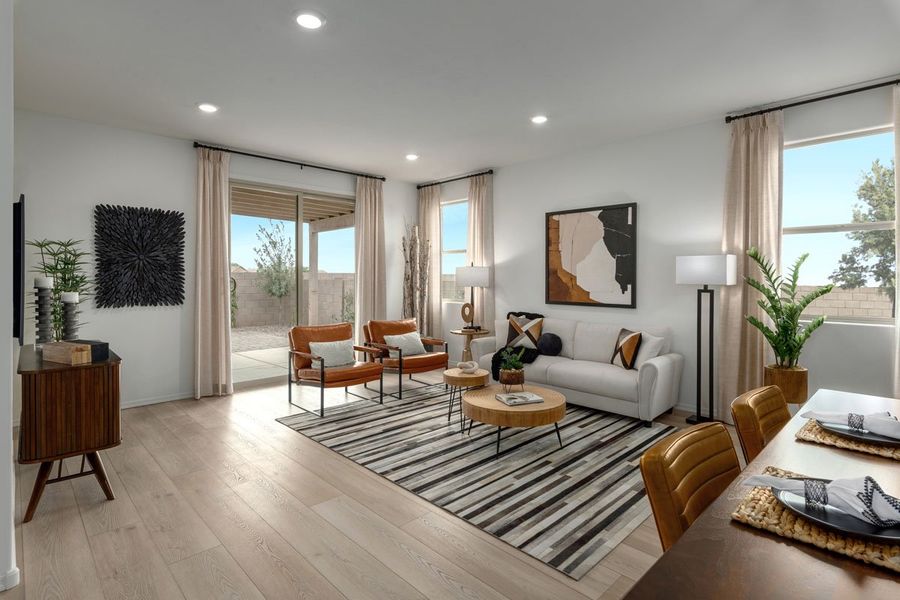Representative furnished interior of a home built from the 1465 Modeled by KB Home in Bella Tierra Reserve, Tucson (Image 4). Representative furnished interior of a home built from the 1465 Modeled by KB Home in Bella Tierra Reserve, Tucson (Image 4).