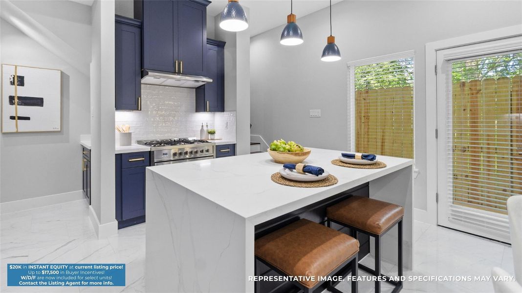 From the living room, you love how the open layout keeps the kitchen and dining area within view, making conversations flow effortlessly while you cook or entertain.