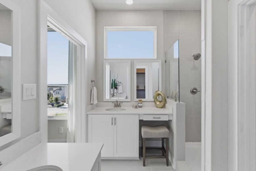Furnished interior view inside a new home in Centero at Stone Oak, San Antonio (Image 10).