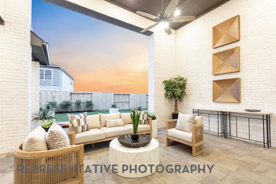 Exterior details and patio area of a home in Santa Rita Ranch, Liberty Hill (Image 2).