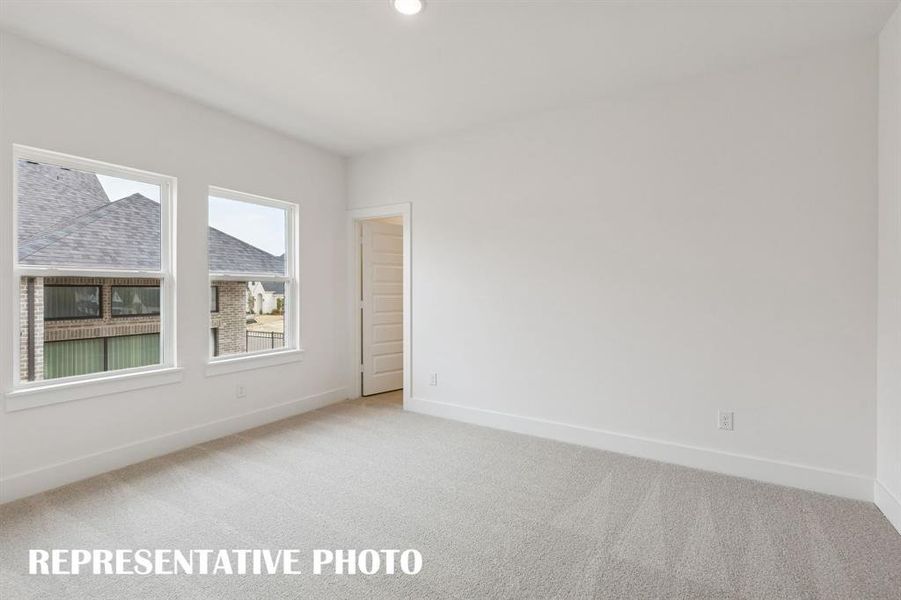 You'll find nicely sized secondary bedrooms in our Reese II plan.  REPRESENTATIVE PHOTO