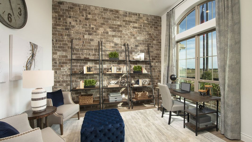 Representative furnished interior of a home built from the 3578W by Perry Homes in Lakes of Cane Island, Katy (Image 32).