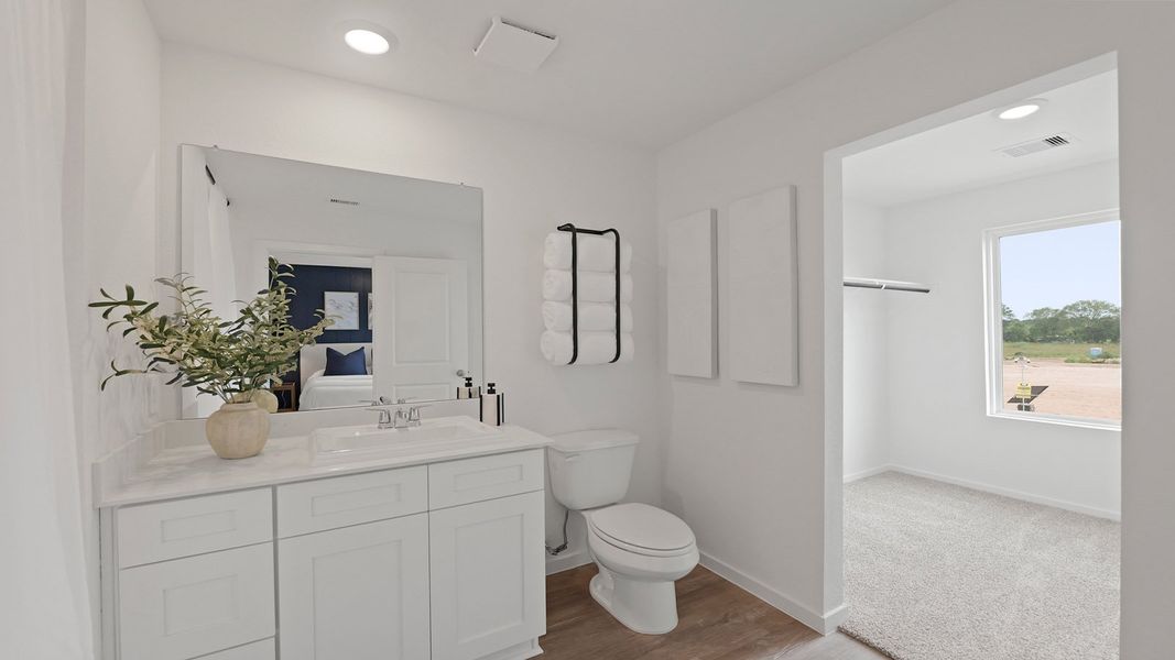 Representative furnished interior of a home built from the Franklin by D.R. Horton in Silverthorne, Conroe (Image 33).