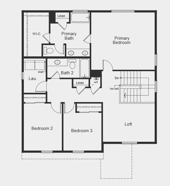 2D floor plan layout for the Plan 1925 by KB Home in Murphy Creek Classic, Aurora, CO (Image 7).