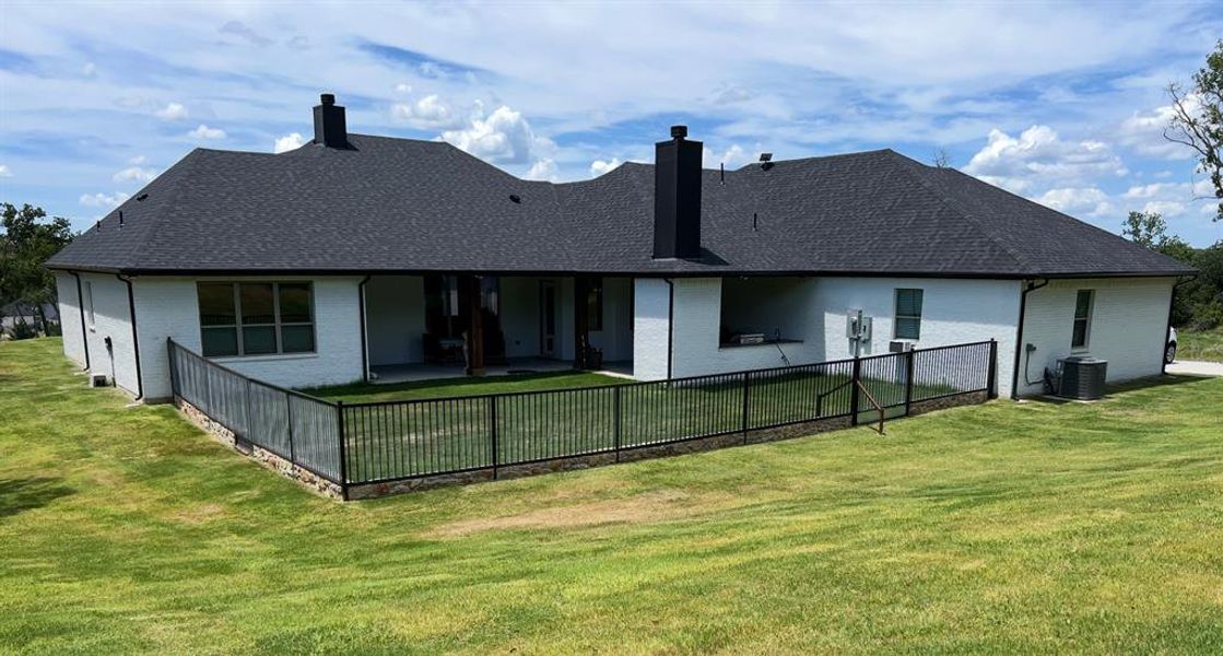 Recently installed iron fence