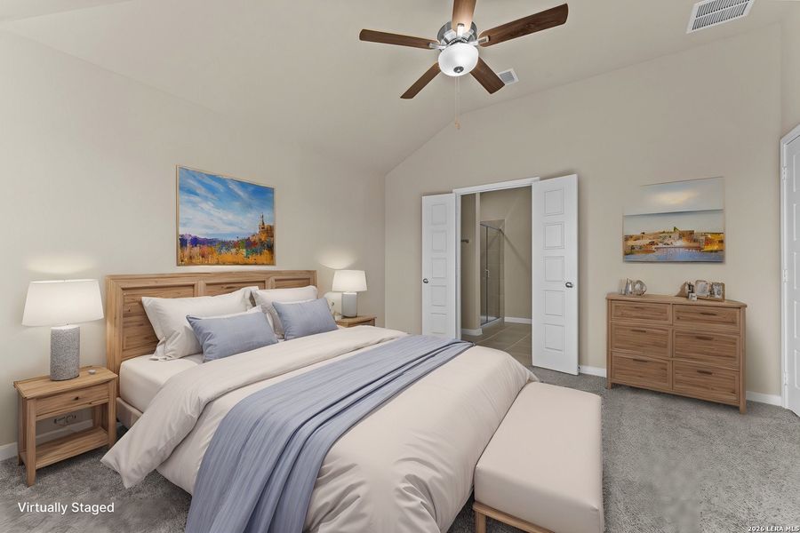 Furnished interior view inside a new home in Meadows at Clear Springs, New Braunfels (Image 8). Furnished interior view inside a new home in Meadows at Clear Springs, New Braunfels (Image 8).