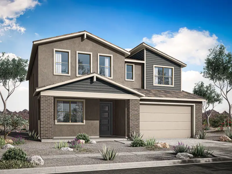 Representative exterior photo of a completed home built from the Lagoon by Mattamy Homes in White Tank Vistas, Waddell, AZ (Image 4). Representative exterior photo of a completed home built from the Lagoon by Mattamy Homes in White Tank Vistas, Waddell, AZ (Image 4).