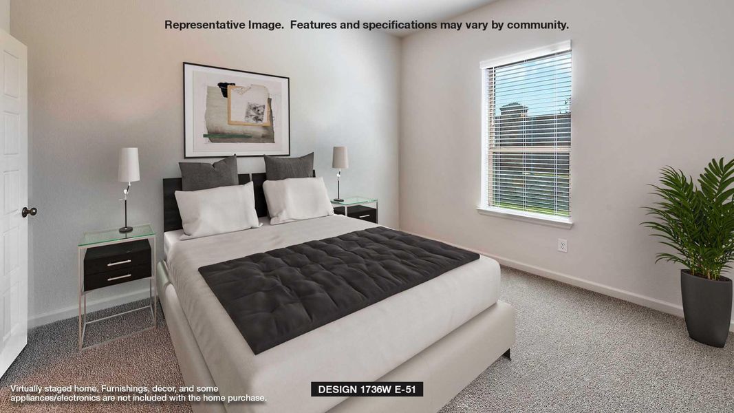 Bedroom with carpet flooring and baseboards