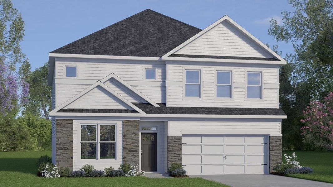 Representative exterior photo of a completed home built from the Summit by D.R. Horton in Kalas Falls, Wake Forest, NC (Image 4).