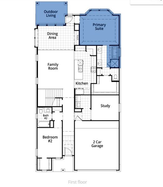 2D floor plan layout of this home in Sandbrock Ranch: 45ft. lots, Aubrey, TX (Image 3). 2D floor plan layout of this home in Sandbrock Ranch: 45ft. lots, Aubrey, TX (Image 3).