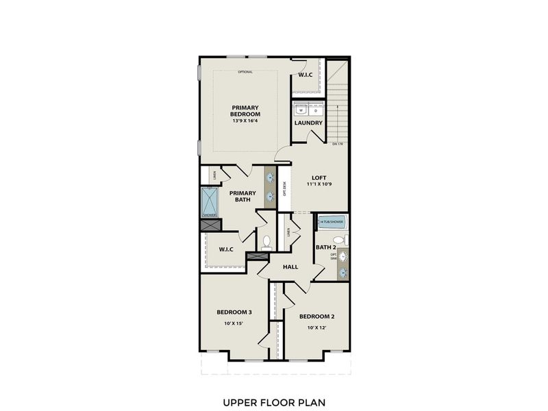 2D floor plan layout for the The Durham C by Davidson Homes LLC in Lake Park Villas, Wylie, TX (Image 4).