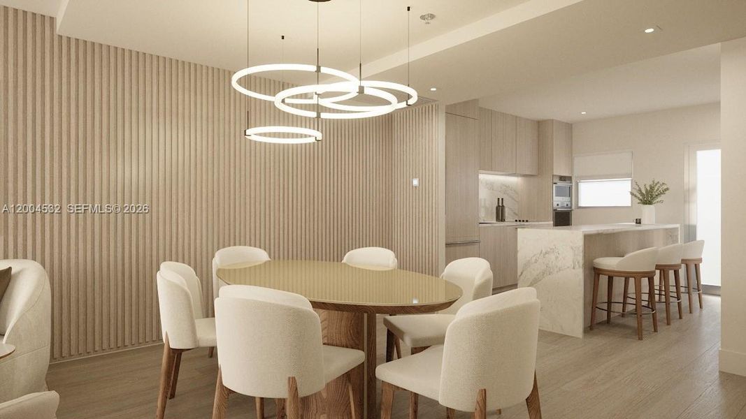 Furnished interior view inside a new home in , Miami Beach (Image 7).