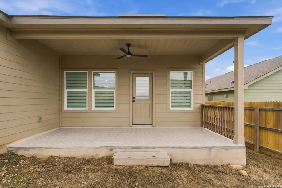 Exterior details and patio area of a home in Sage Meadows, St. Hedwig (Image 3).