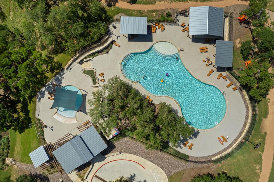 Drone / aerial view of a pool Drone / aerial view of a pool