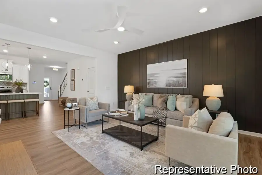 Furnished interior view inside a new home in Covington Ridge Townhomes, Thomasville (Image 8). Furnished interior view inside a new home in Covington Ridge Townhomes, Thomasville (Image 8).