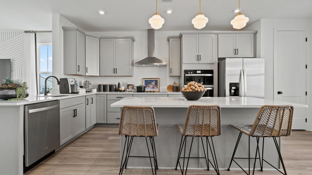 Furnished interior view inside a new home in Parkview at Hamlin, Winter Garden (Image 17).